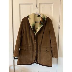 Vintage pioneer wear corduroy coat likely small womens pinecone wool blend lined